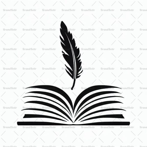 Offenes Buch und Feder